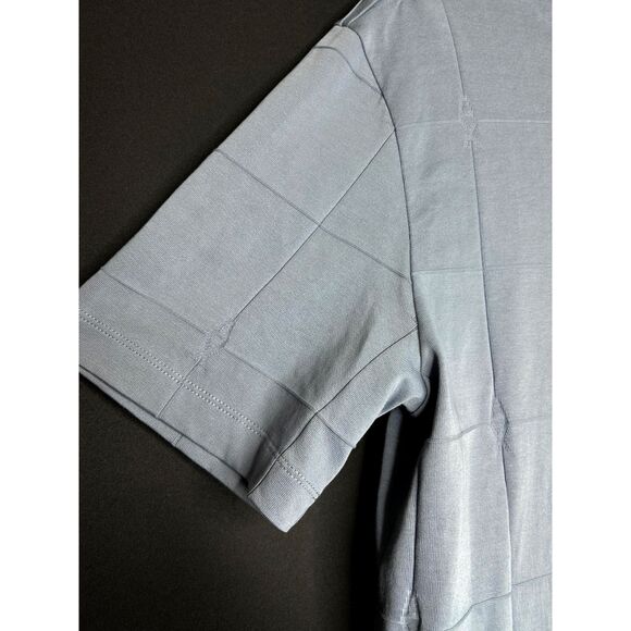 Armani Exchange Men's Regular Fit ASV Ribbed Cotton Slate Blue Crew Neck T-Shirt - Picture 3 of 10